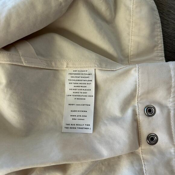 EUC AYR The Very Thing Neutral White Italian Cotton Canvas Cropped Jacket Sz XS - Picture 14 of 16